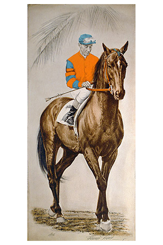 1956 Portrait of a man and a horse
